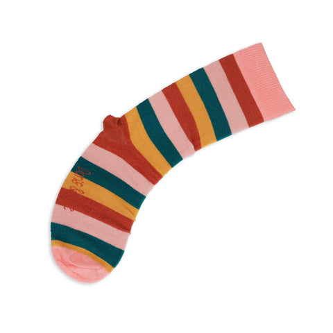 An image of a Pink Stripe calf length sock by Doris & Dude