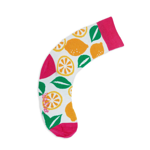 An image of a White Citrus calf length sock by Doris & Dude