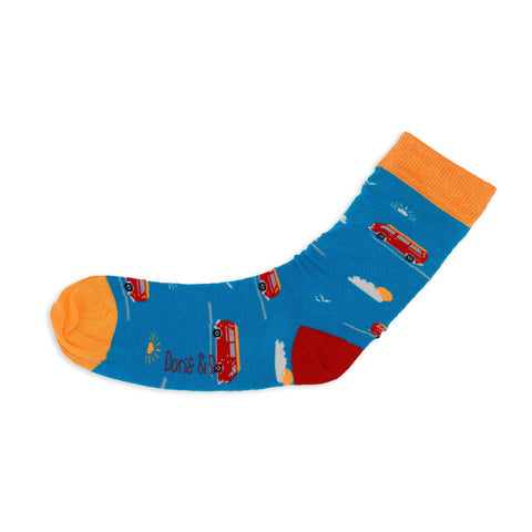 An image of a Green Camper calf length sock by Doris & Dude