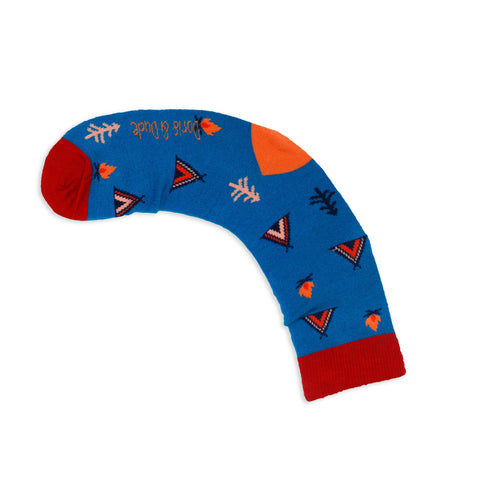 An image of a Blue Camping calf length sock by Doris & Dude