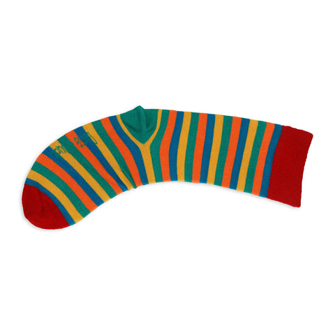 An image of a Teal Stripe calf length sock by Doris & Dude