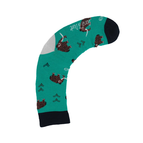 An image of a Green Woolley Mammoth calf length sock by Doris & Dude