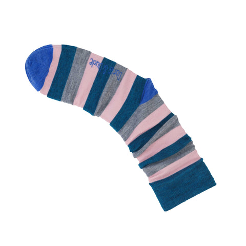 An image of a Pink Stripe calf length sock by Doris & Dude