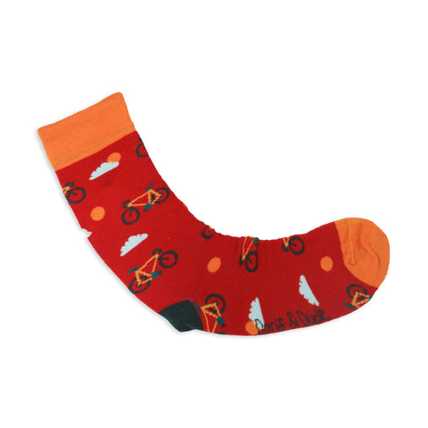 An image of a Red Bike calf length sock by Doris & Dude