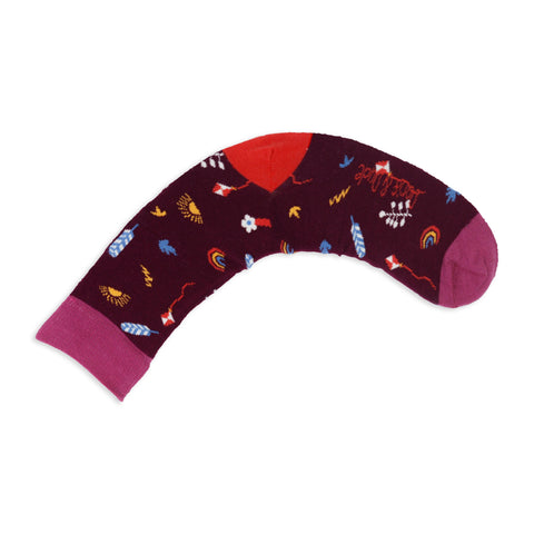 An image of a Burgundy Park Fun calf length sock by Doris & Dude