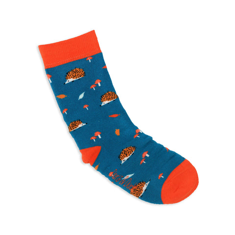 An image of a Teal Hedgehog calf length sock by Doris & Dude