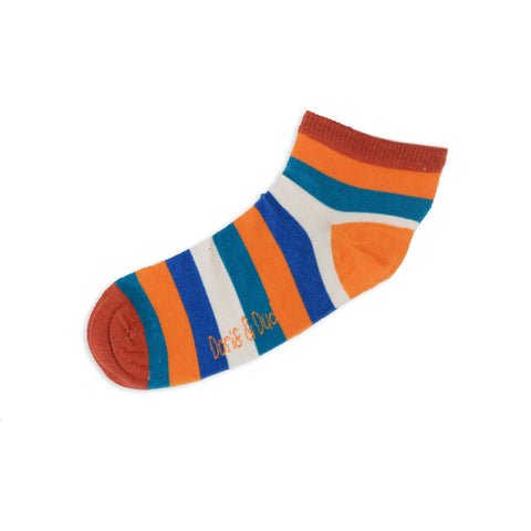 An image of a Orange Stripe ankle length sock by Doris & Dude