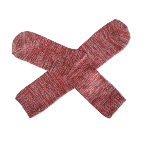 An image of Slouchy Red, calf-length sock by Doris & Dude