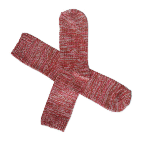 An image of Slouchy Red, calf-length sock by Doris & Dude