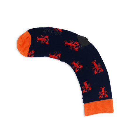 An image of a Navy Lobster calf length sock by Doris & Dude