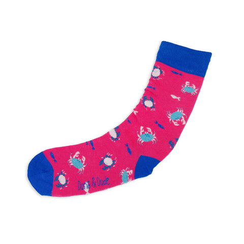 An image of a Pink Crabs calf length sock by Doris & Dude