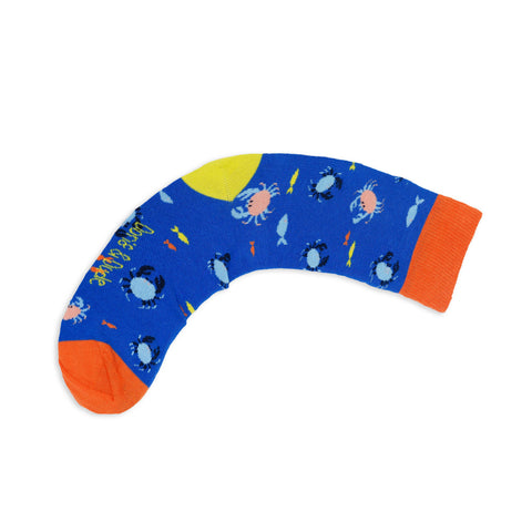 An image of a Blue Crabs calf length sock by Doris & Dude