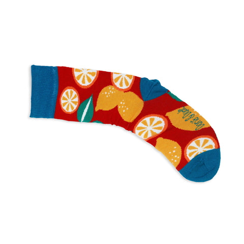 An image of a Red Citrus calf length sock by Doris & Dude