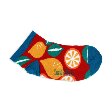 An image of a Red Citrus ankle length sock by Doris & Dude