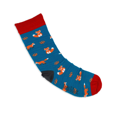 An image of a Teal Fox calf length sock by Doris & Dude