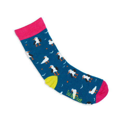 An image of a Teal Seagulls calf length sock by Doris & Dude