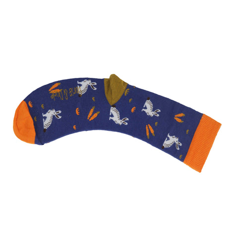 An image of a Purple Rabbit  calf length sock by Doris & Dude