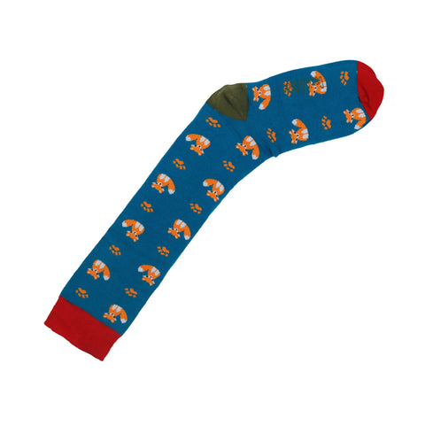 An image of a Teal Fox  knee length sock by Doris & Dude