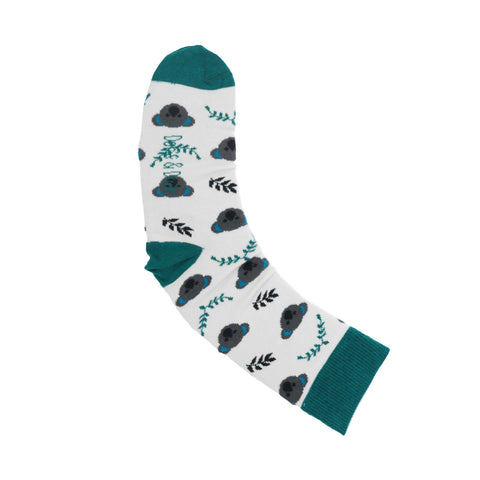 An image of a Cream Koala  calf length sock by Doris & Dude
