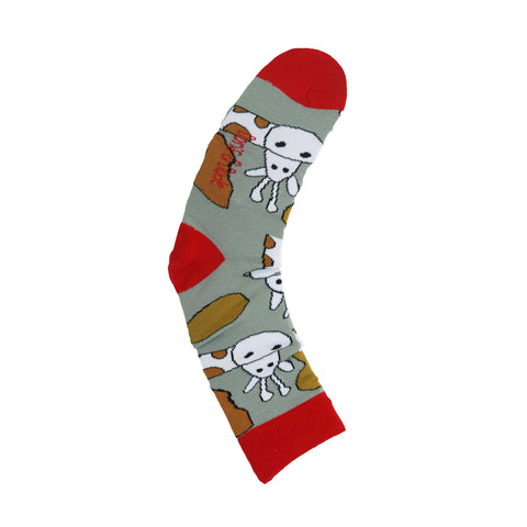 An image of a Sage Giraffe  calf length sock by Doris & Dude