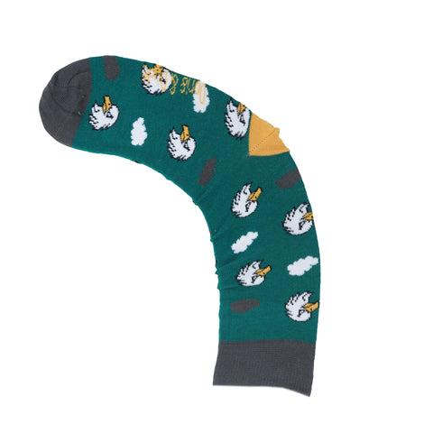 An image of a Teal Eagle  calf length sock by Doris & Dude