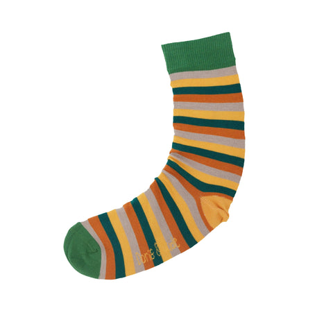 An image of a Gold Stripes  calf length sock by Doris & Dude