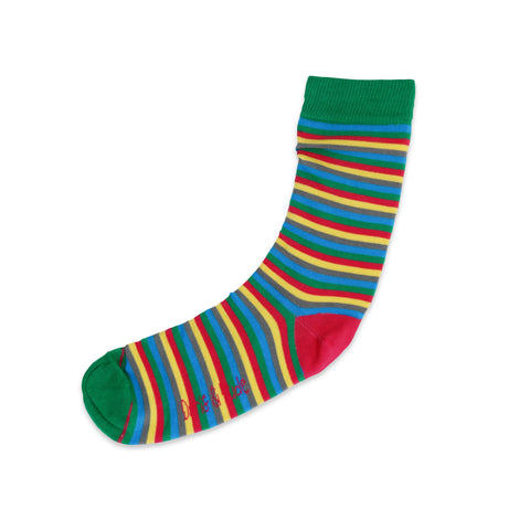An image of Red Stripe, calf-length sock by Doris & Dude