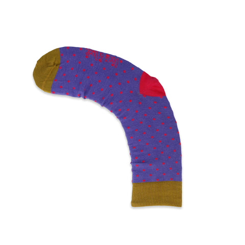 An image of Purple Spot, calf-length sock by Doris & Dude