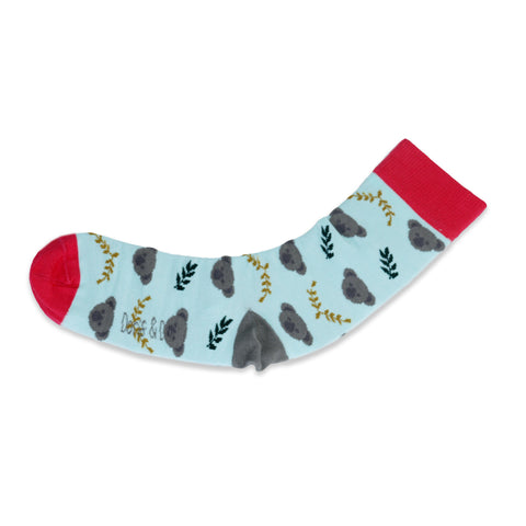 An image of Mint Koala, calf-length sock by Doris & Dude