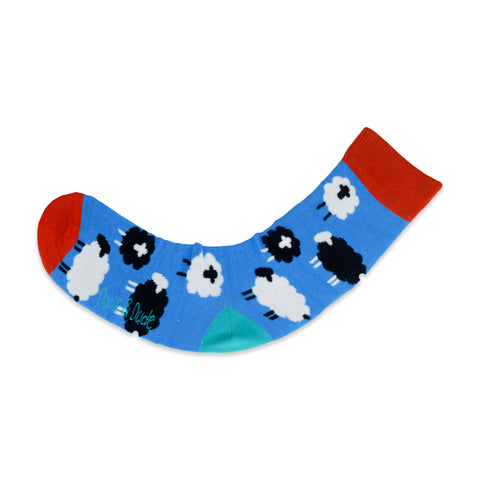 An image of Blue Sheep, calf-length sock by Doris & Dude