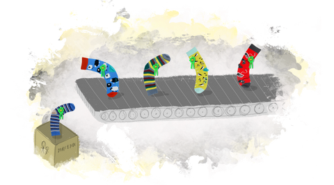 Modern day sock production in European factories